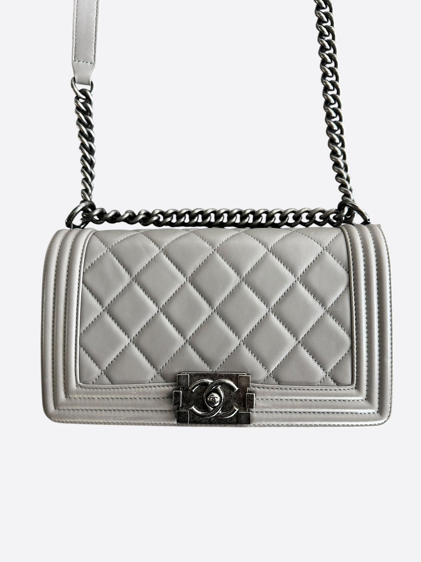 Chanel Beige Lambskin Small Boy Bag