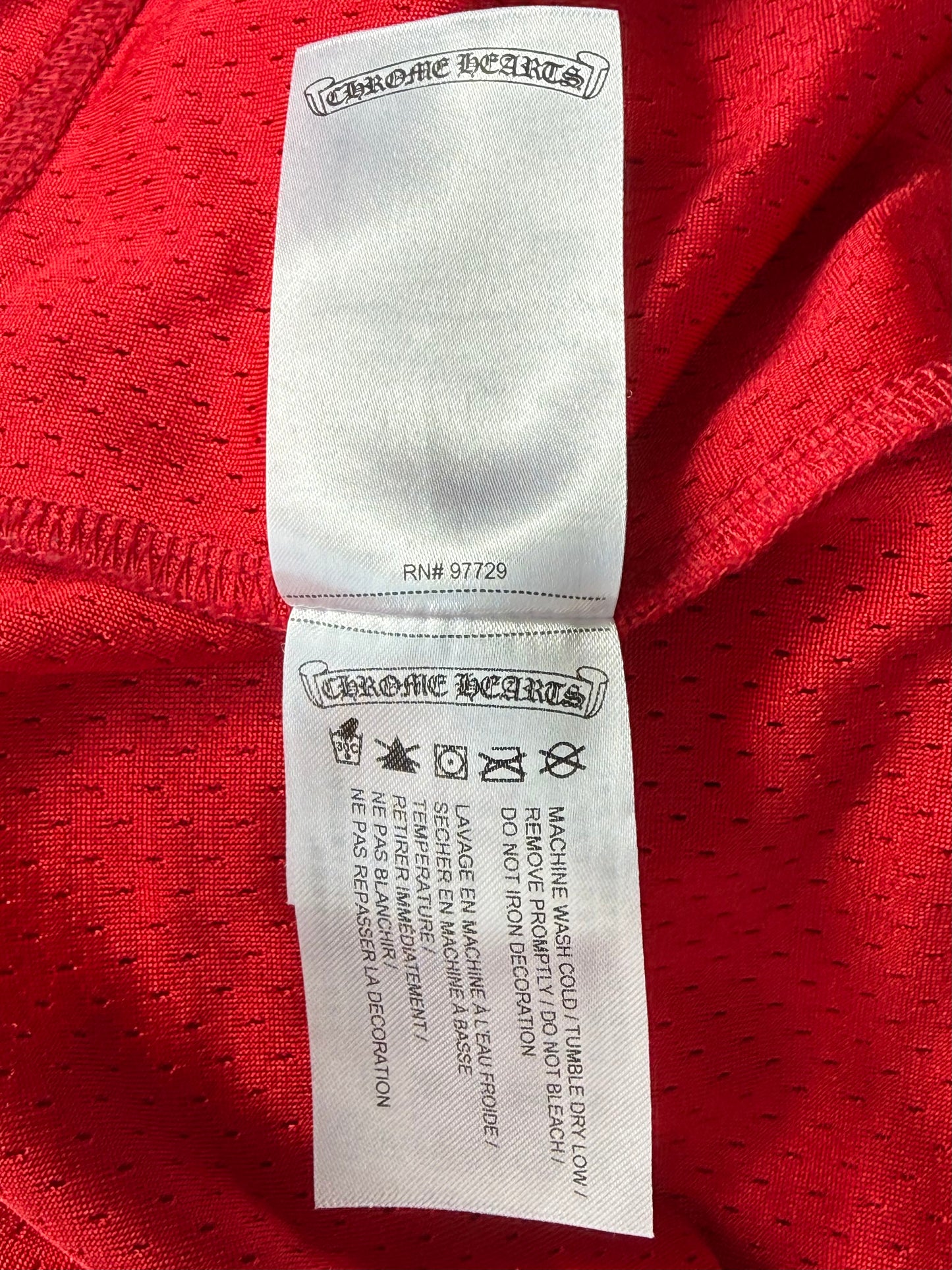 Chrome Hearts Matty Boy Red Form Mesh Jersey Longsleeve T-Shirt