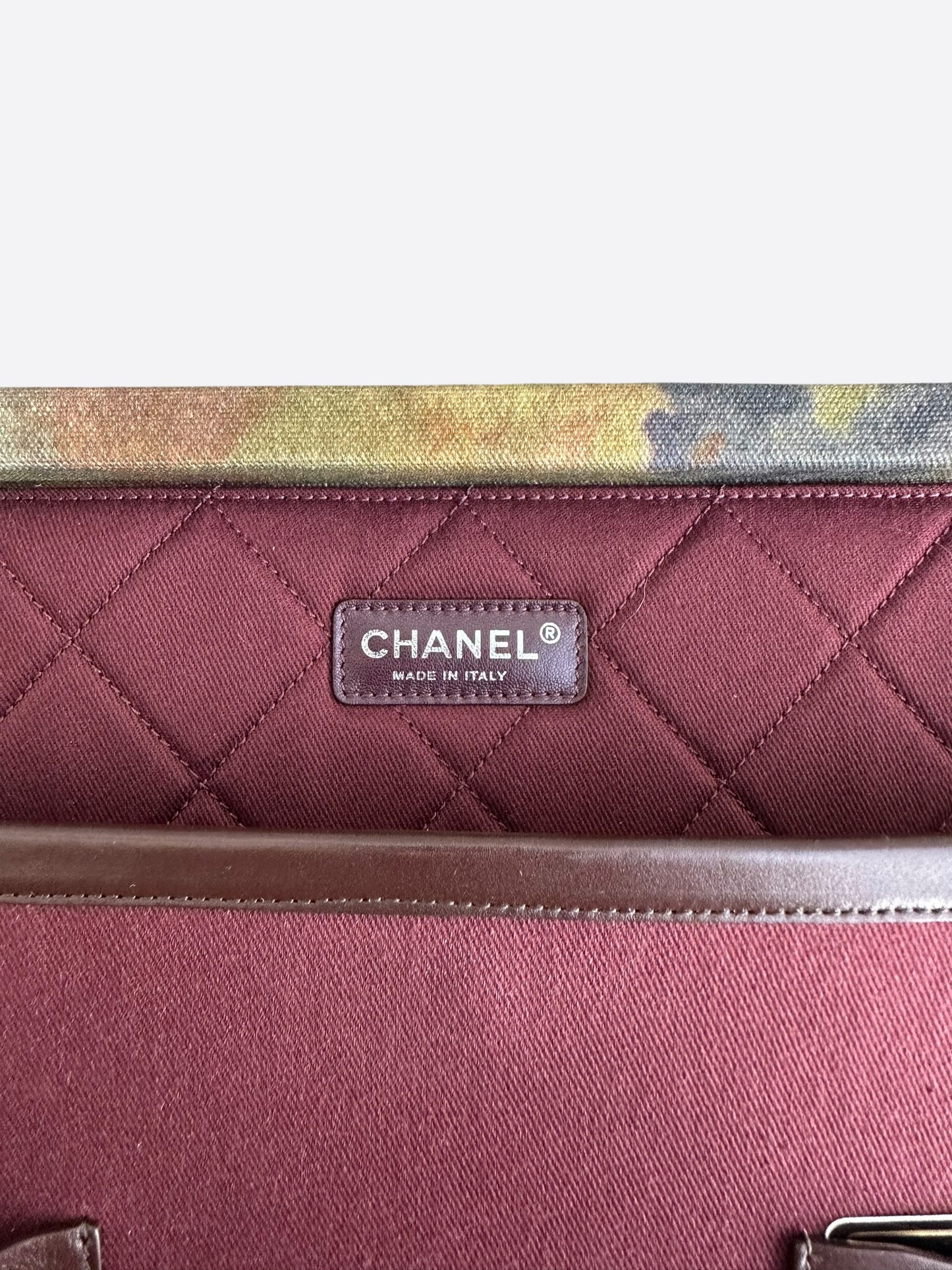 Chanel Khaki Green Graffiti On The Pavements Trunk Bag