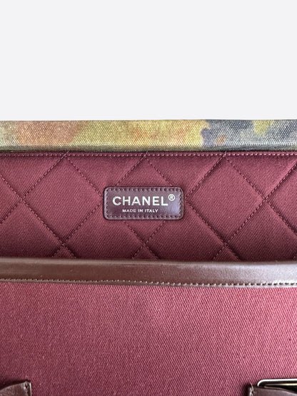 Chanel Khaki Green Graffiti On The Pavements Trunk Bag