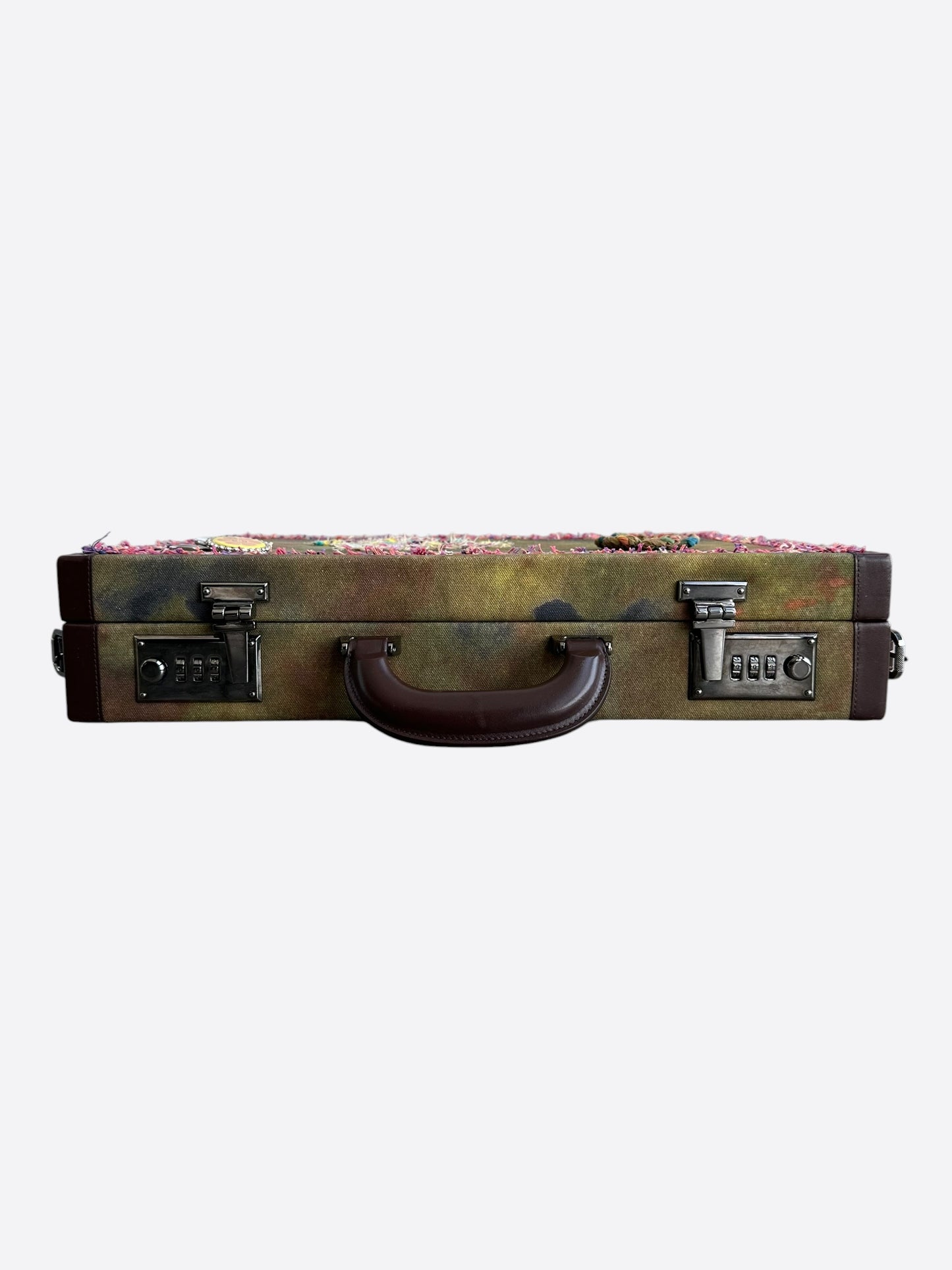 Chanel Khaki Green Graffiti On The Pavements Trunk Bag