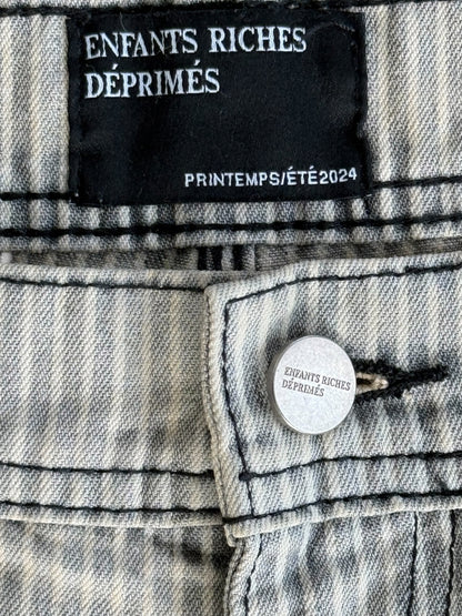 Enfants Riches Deprimes Hickory Pinstripe Shuji Distressed Carpenter Pants