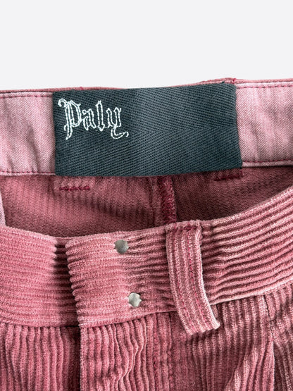 Paly Burgundy & White Synanon Cord Pleated Pants