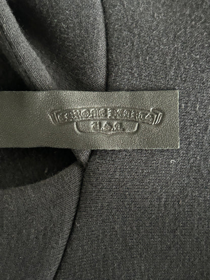 Chrome Hearts Black Leather Triple Cross Patch Hoodie