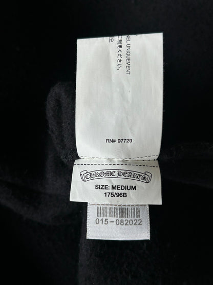 Chrome Hearts Black Leather Triple Cross Patch Hoodie