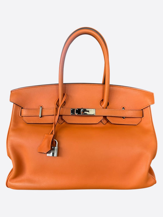 Hermes Orange Swift Birkin 35
