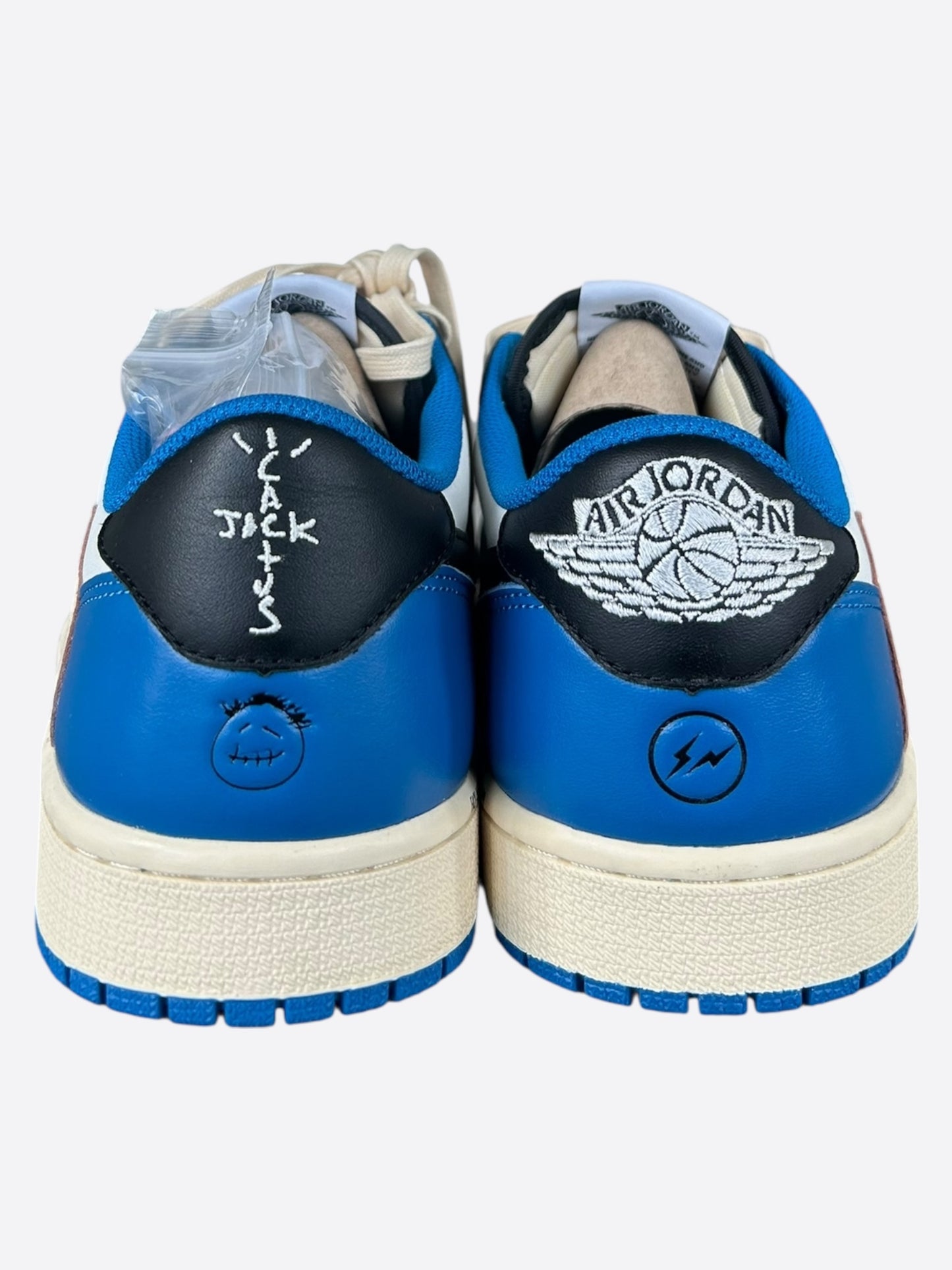 Nike Cactus Jack Fragment Blue & White Air Jordan 1 Low Top Sneakers