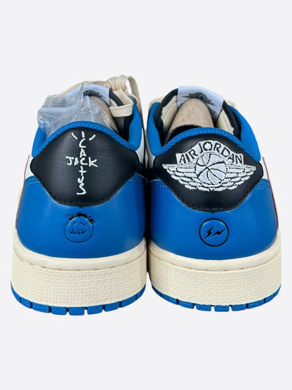 Nike Cactus Jack Fragment Blue & White Air Jordan 1 Low Top Sneakers