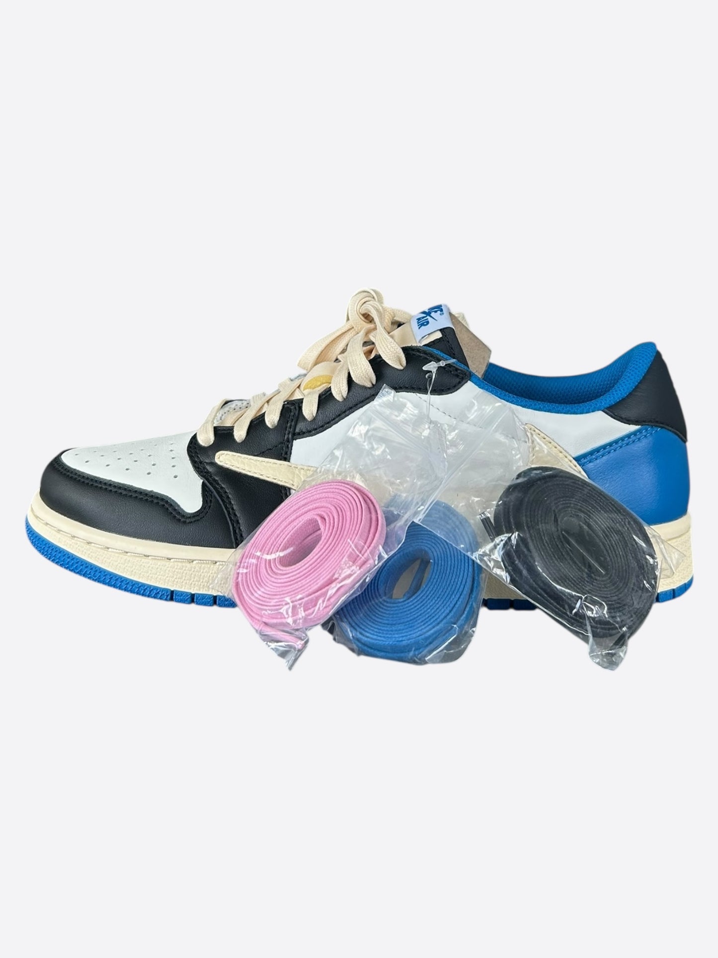 Nike Cactus Jack Fragment Blue & White Air Jordan 1 Low Top Sneakers