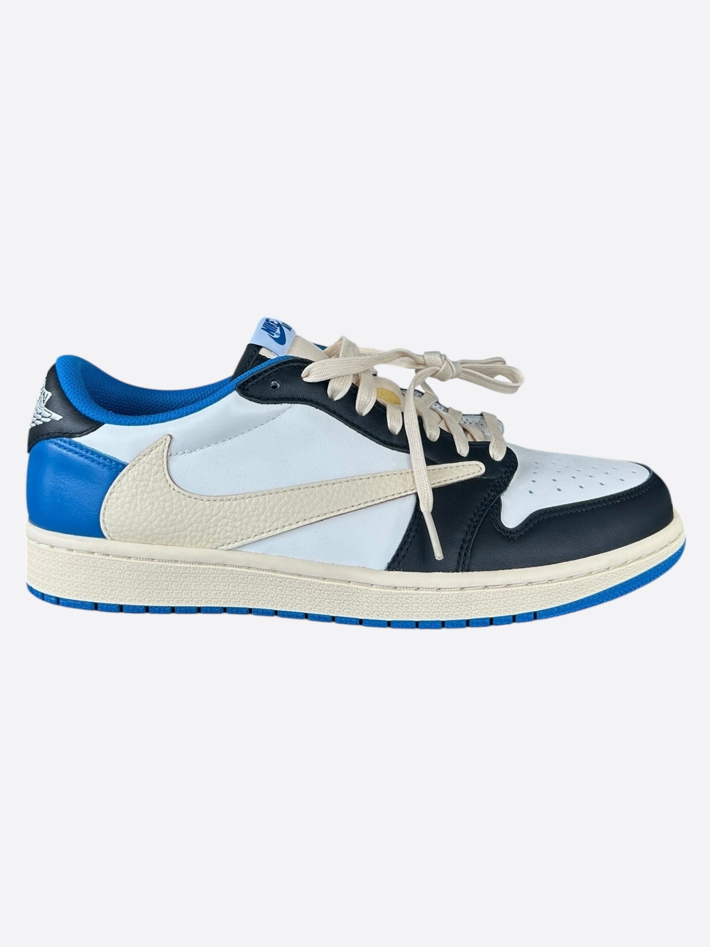 Nike Cactus Jack Fragment Blue & White Air Jordan 1 Low Top Sneakers
