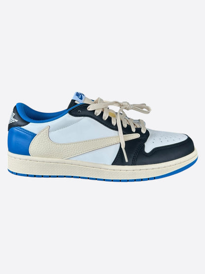 Nike Cactus Jack Fragment Blue & White Air Jordan 1 Low Top Sneakers