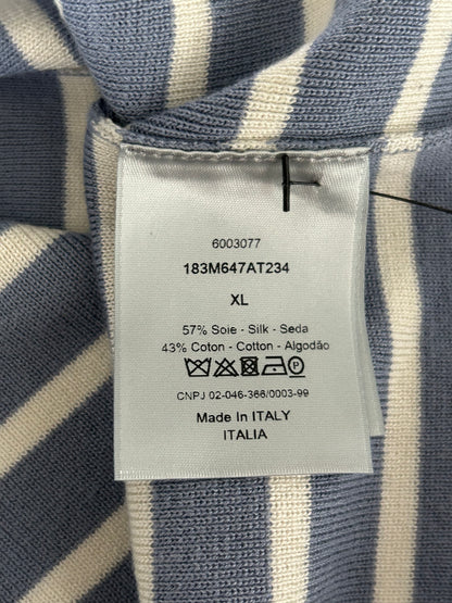 Dior Blue & White Striped Logo T-Shirt