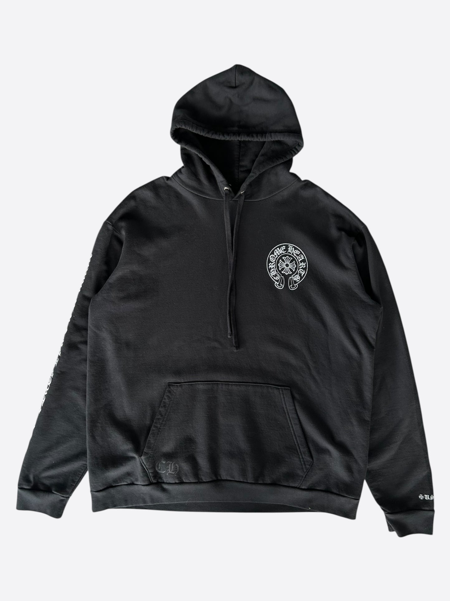 Chrome Hearts Black & Silver Online Exclusive Horseshoe Logo Hoodie