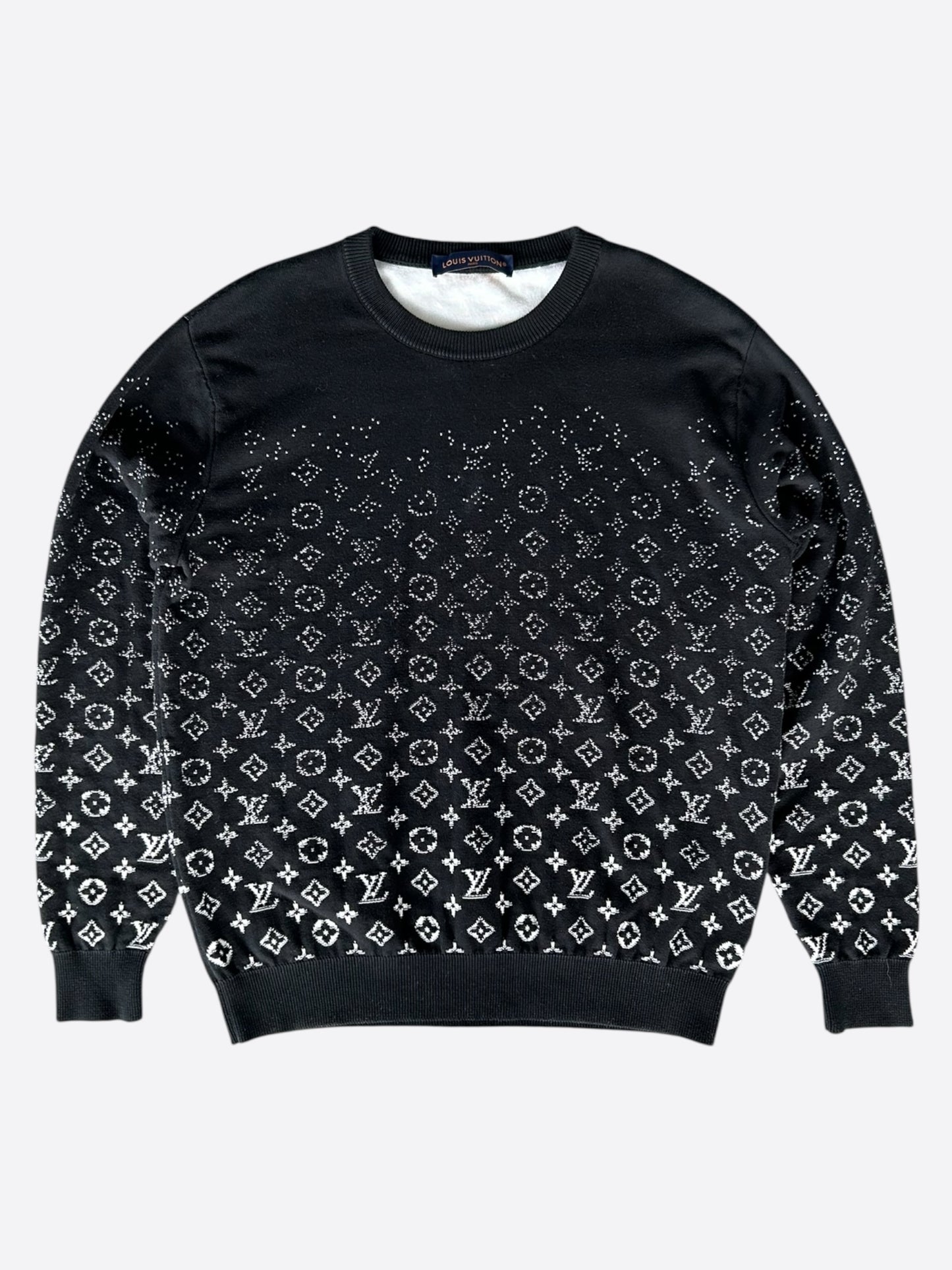 Louis Vuitton Black & White Monogram Gradient Sweater