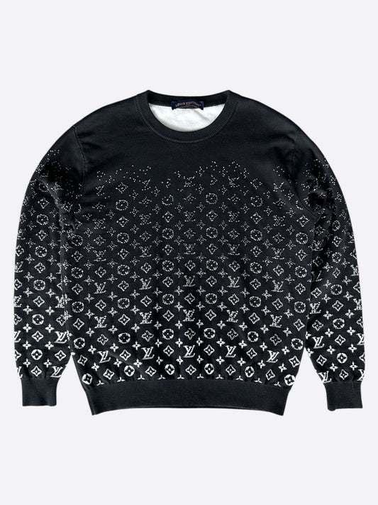 Louis Vuitton Black & White Monogram Gradient Sweater