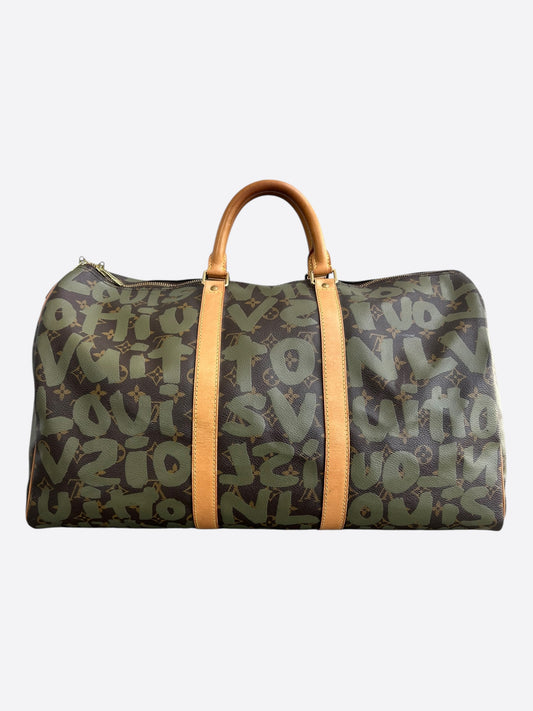 Louis Vuitton Stephen Sprouse Brown & Green Monogram Keepall 50