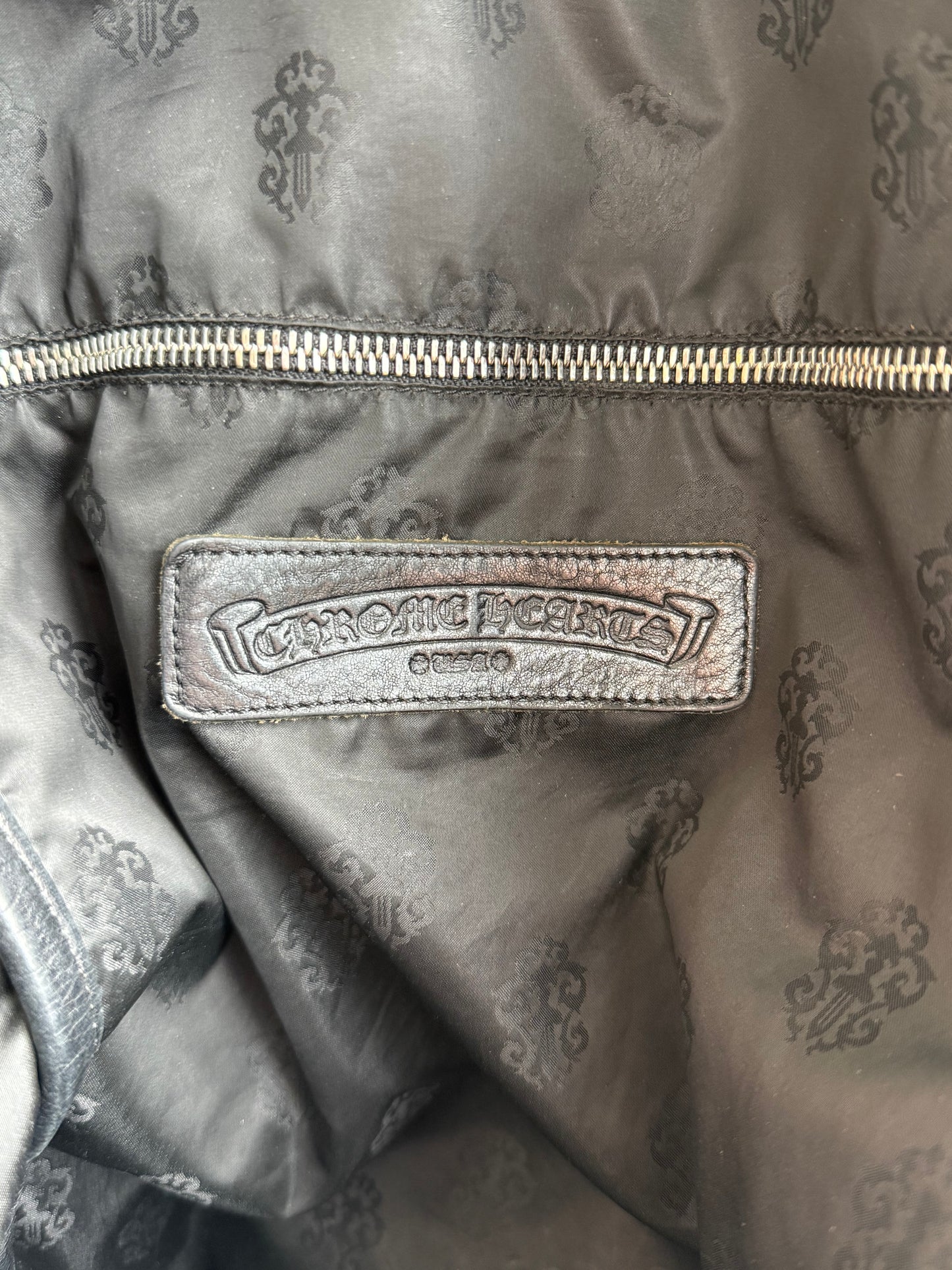 Chrome Hearts Black Cross Patch Leather 7th Grade Backpack