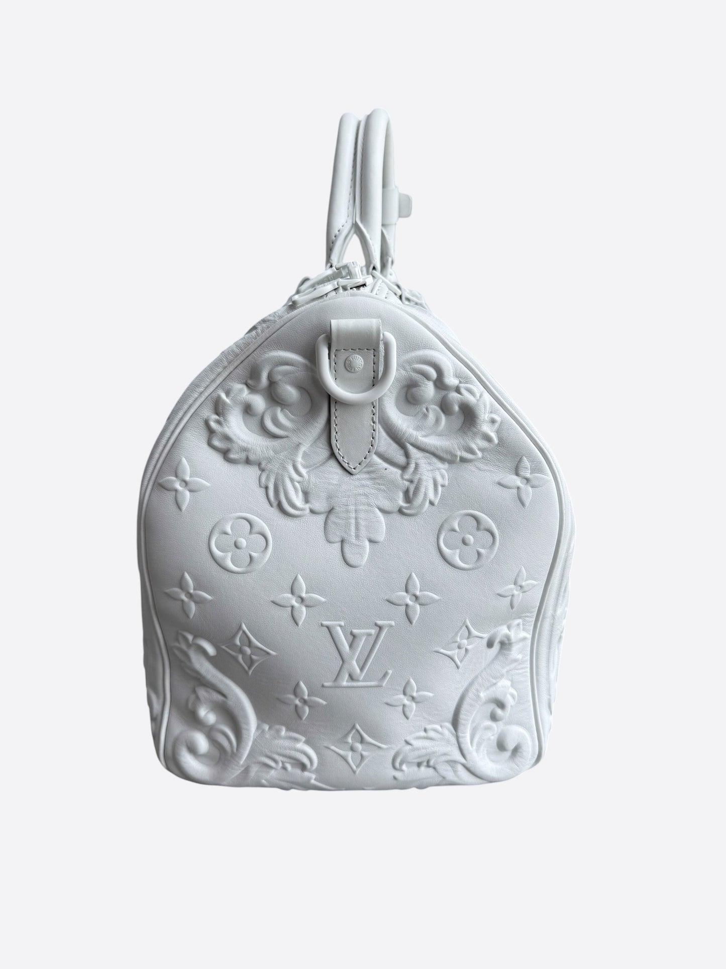 Louis Vuitton White Ornament Monogram Keepall 50