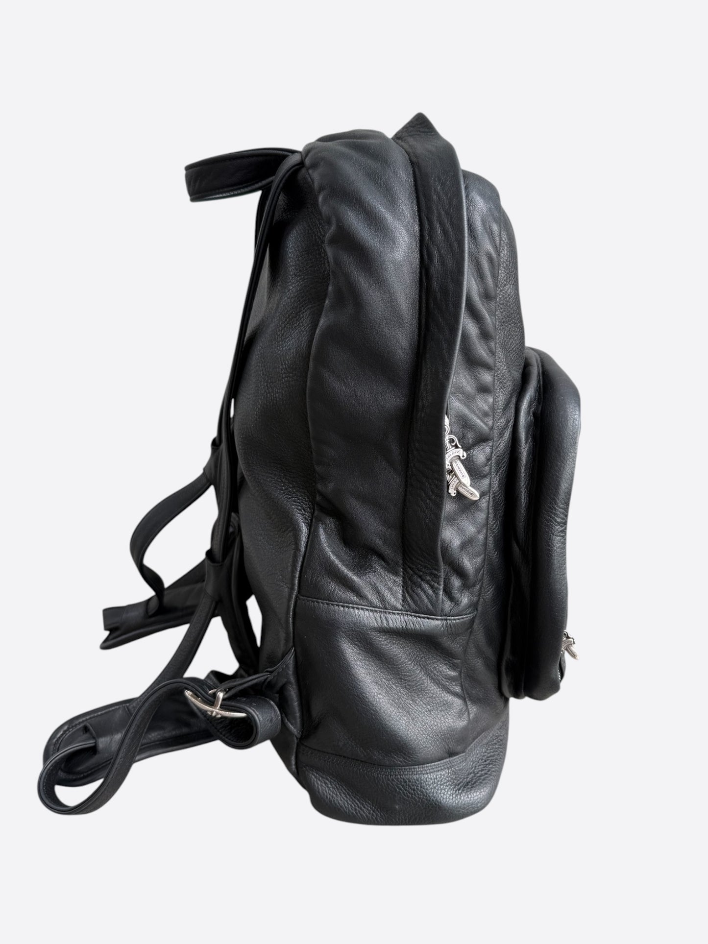 Chrome Hearts Black Cross Patch Leather 7th Grade Backpack