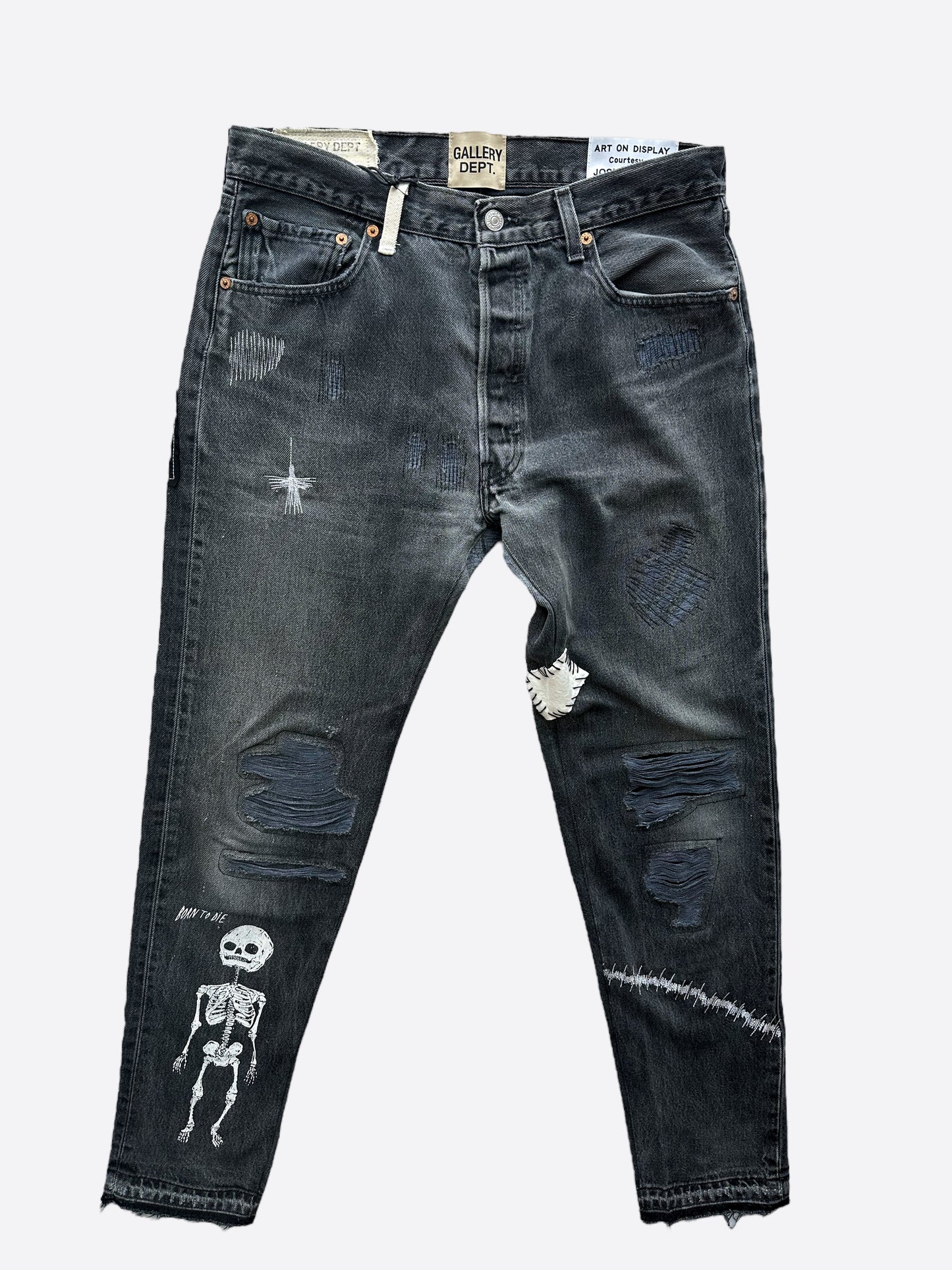 Gallery Dept Black Fuck Face Distressed Jeans