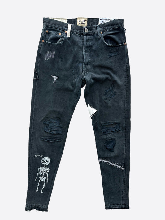 Gallery Dept Black F**k Face Distressed Jeans