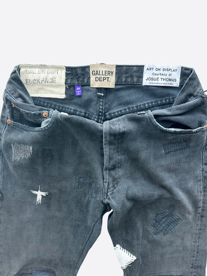 Gallery Dept Black Fuck Face Distressed Jeans