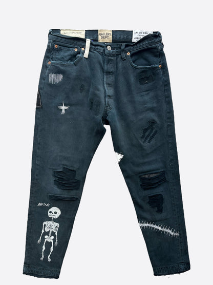 Gallery Dept Black Fuck Face Distressed Jeans