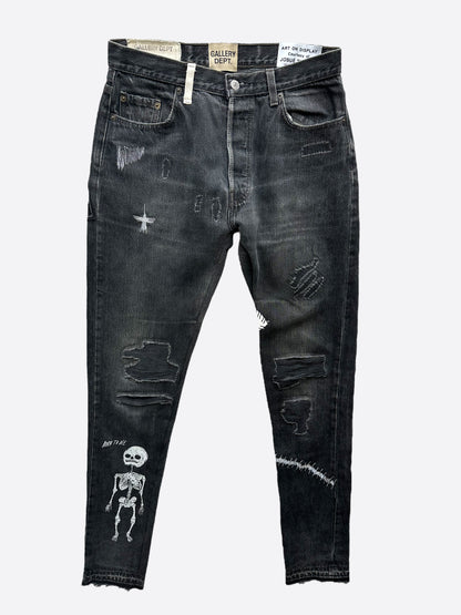 Gallery Dept Black Fuck Face Distressed Jeans