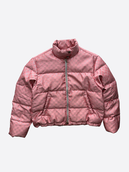 Louis Vuitton Pink Glitter Damier Women's Puffer Jacket