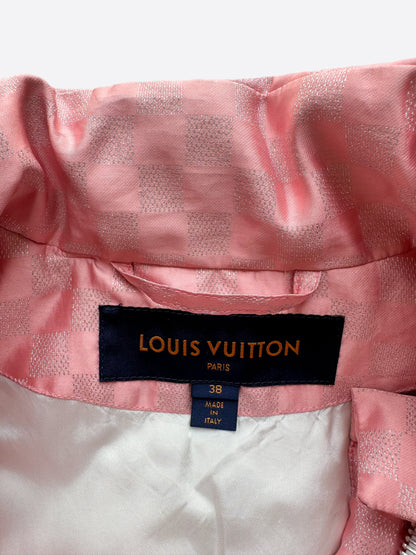 Louis Vuitton Pink Glitter Damier Women's Puffer Jacket