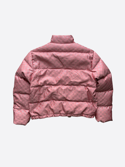 Louis Vuitton Pink Glitter Damier Women's Puffer Jacket