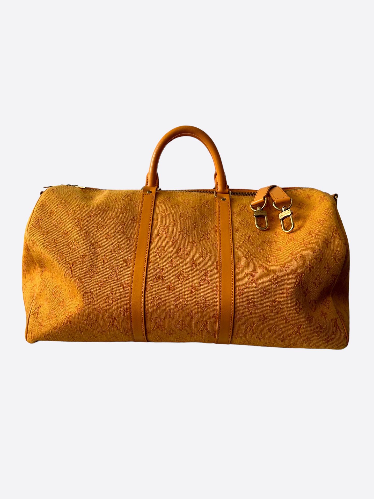 Louis Vuitton Yellow Denim Monogram Keepall 50