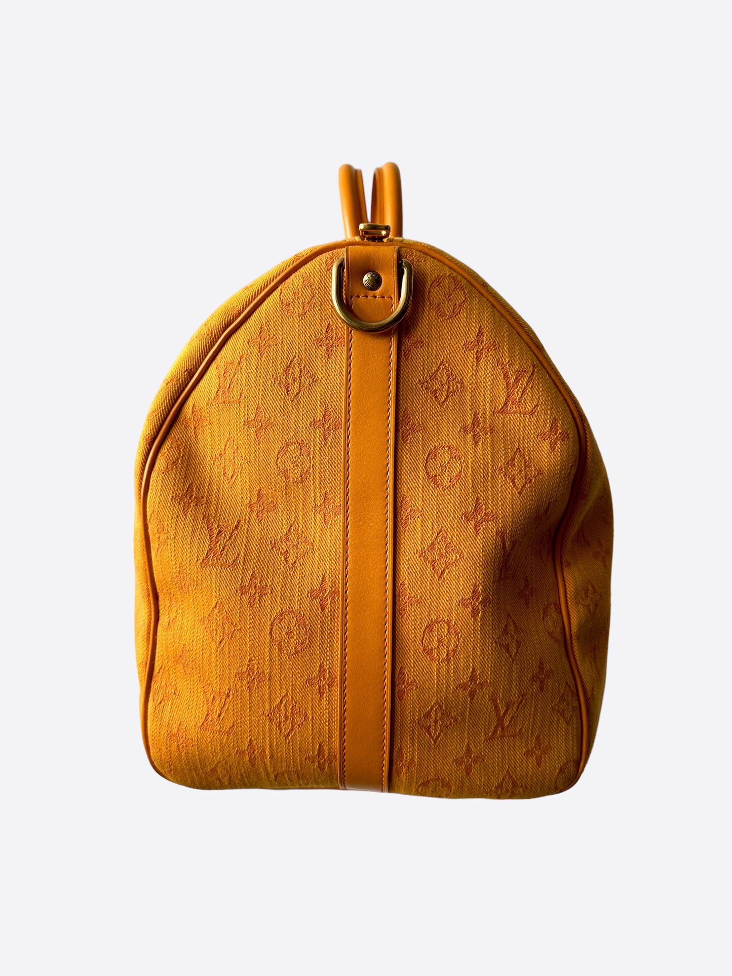 Louis Vuitton Yellow Denim Monogram Keepall 50