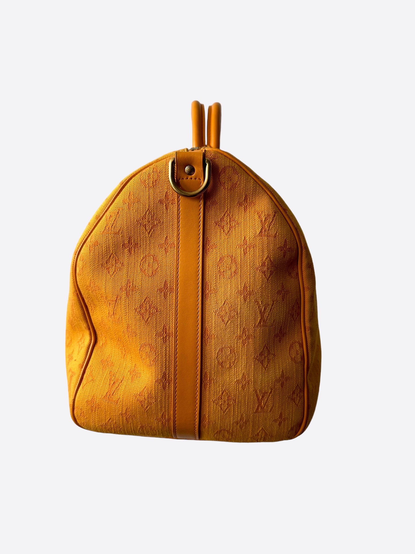 Louis Vuitton Yellow Denim Monogram Keepall 50