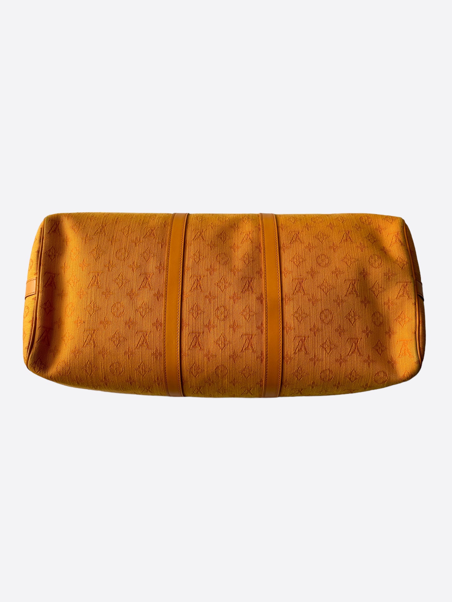 Louis Vuitton Yellow Denim Monogram Keepall 50