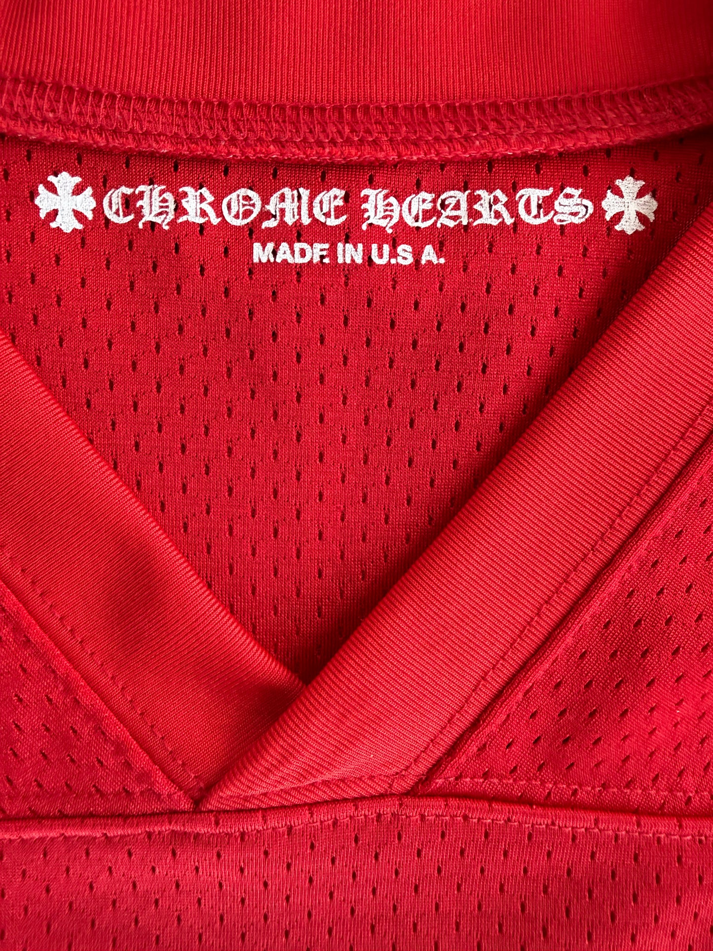 Chrome Hearts Matty Boy Red Form Mesh Jersey Longsleeve T-Shirt