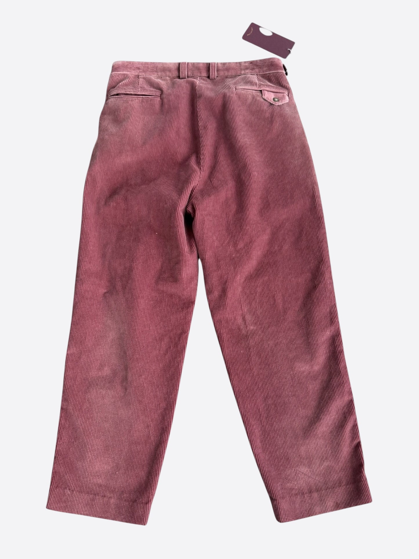Paly Burgundy & White Synanon Cord Pleated Pants