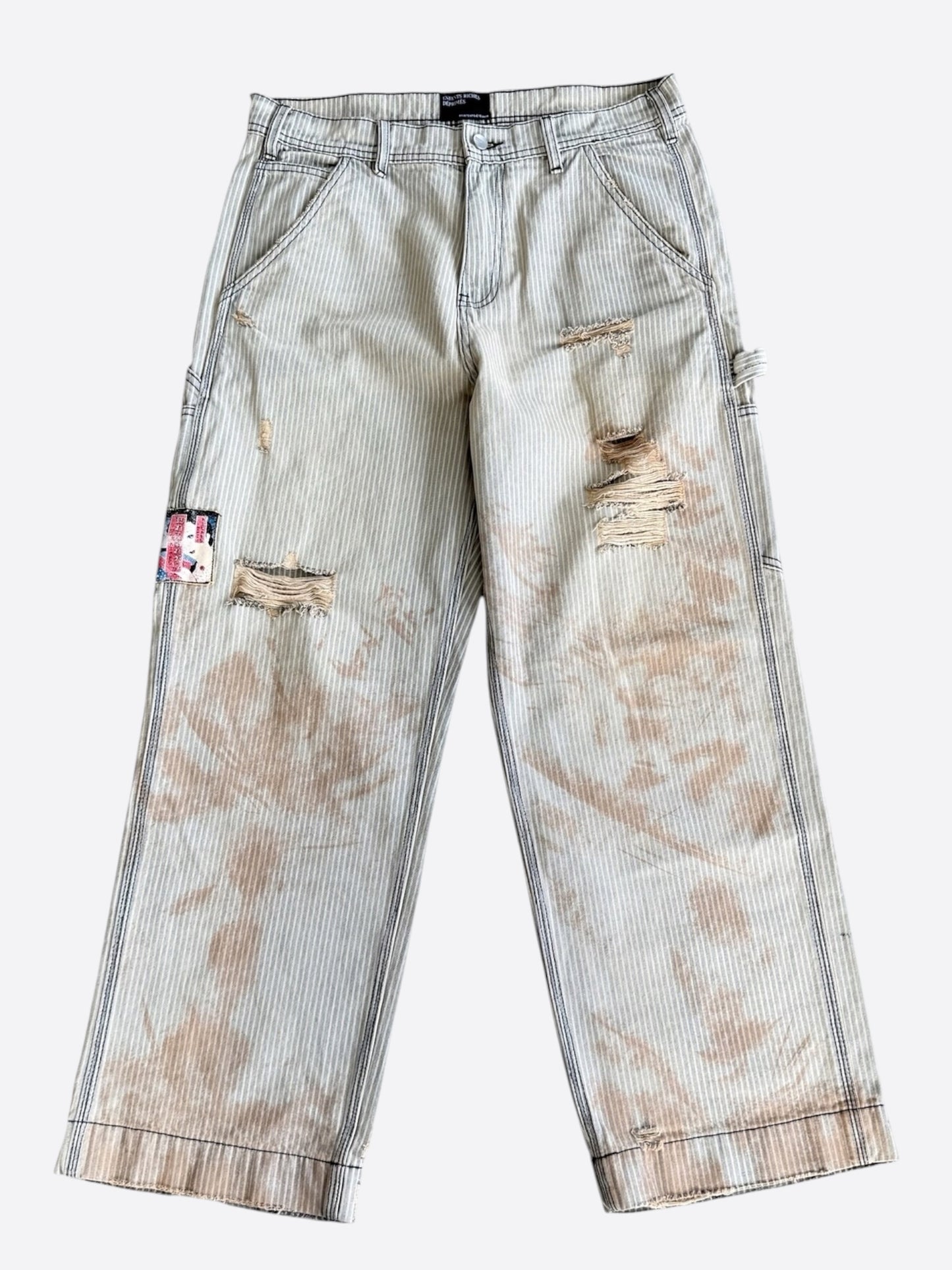 Enfants Riches Deprimes Hickory Pinstripe Shuji Distressed Carpenter Pants