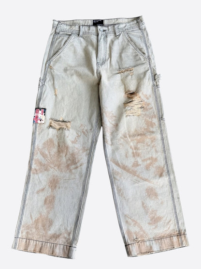 Enfants Riches Deprimes Hickory Pinstripe Shuji Distressed Carpenter Pants