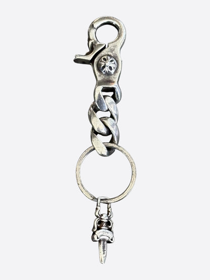 Chrome Hearts Silver Cuban Link Dagger Keychain