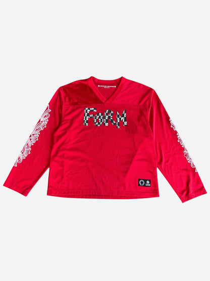 Chrome Hearts Matty Boy Red Form Mesh Jersey Longsleeve T-Shirt