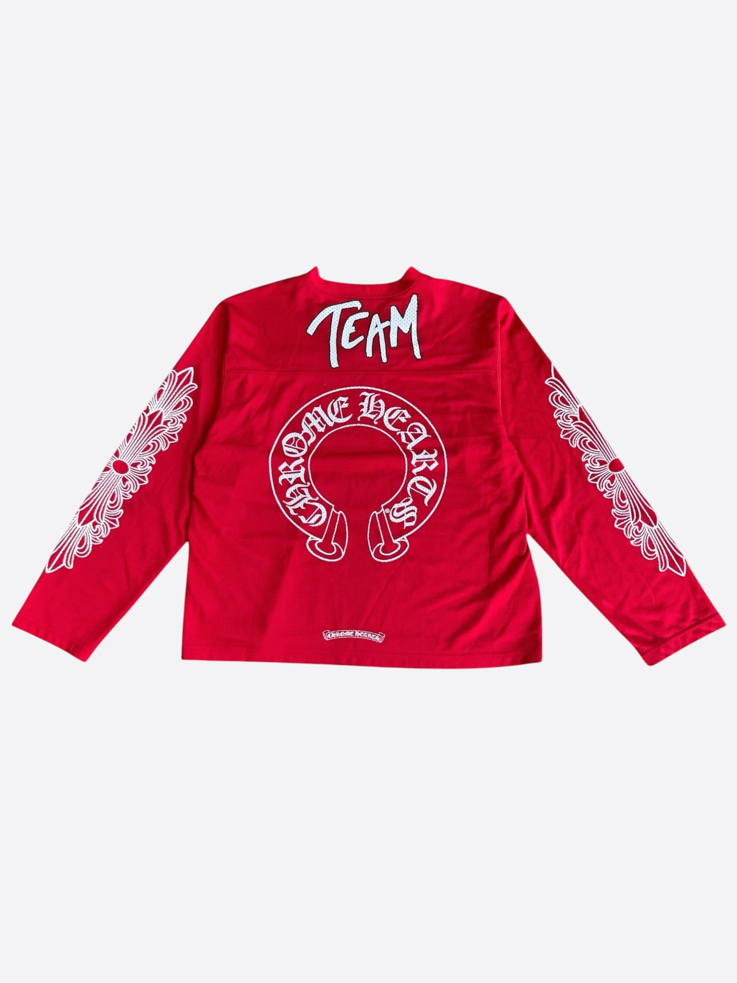 Chrome Hearts Matty Boy Red Form Mesh Jersey Longsleeve T-Shirt