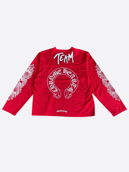 Chrome Hearts Matty Boy Red Form Mesh Jersey Longsleeve T-Shirt