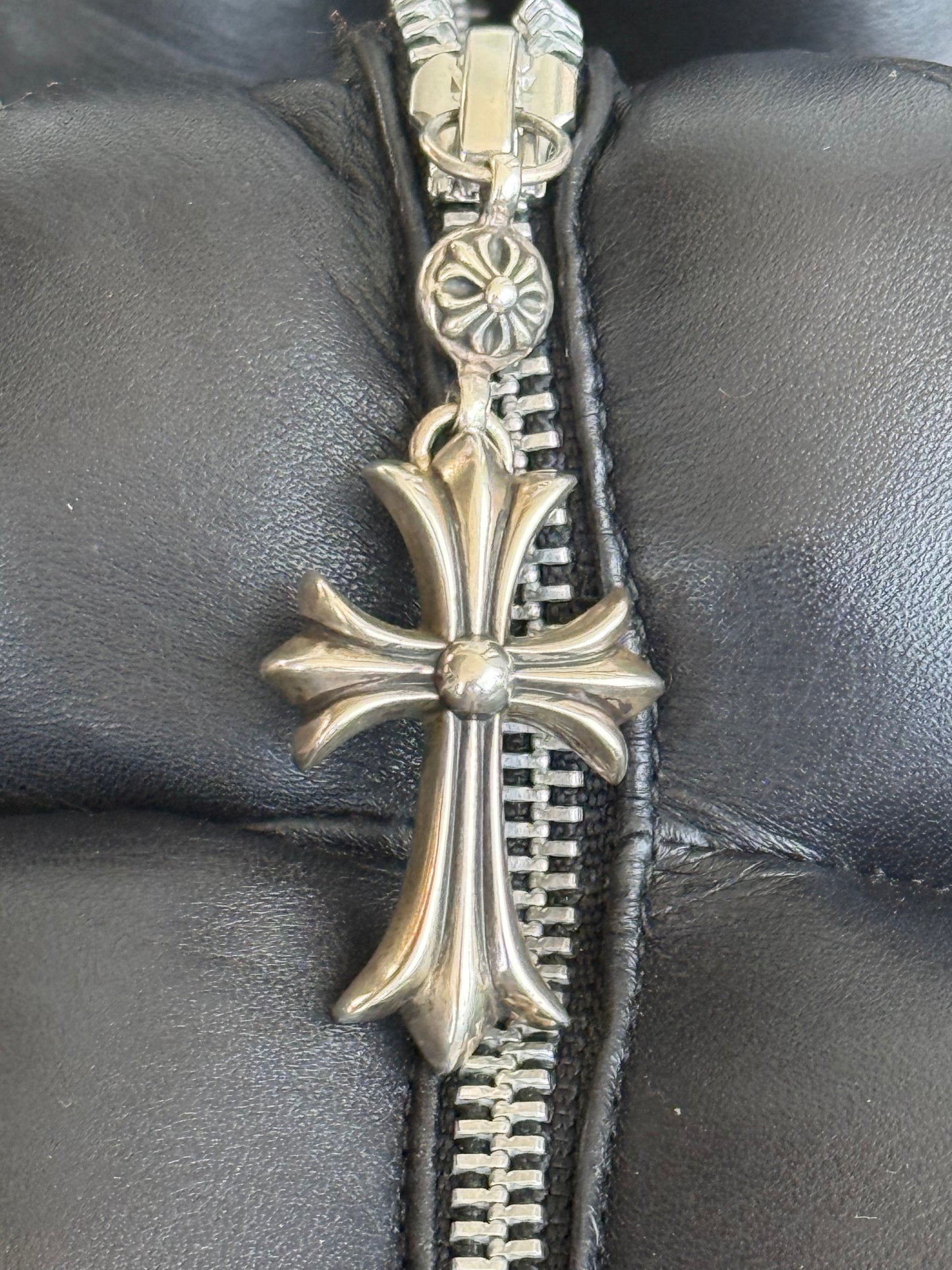 Chrome Hearts Black Leather Maltese Cross Pillow