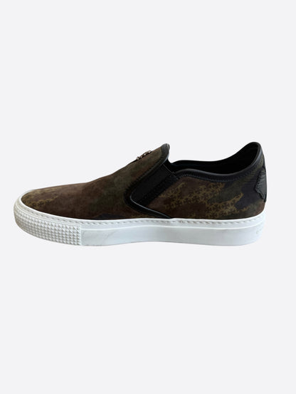 Chrome Hearts Green Camoufalge Dagger Slip On Sneakers