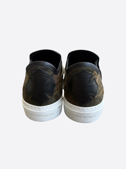 Chrome Hearts Green Camoufalge Dagger Slip On Sneakers