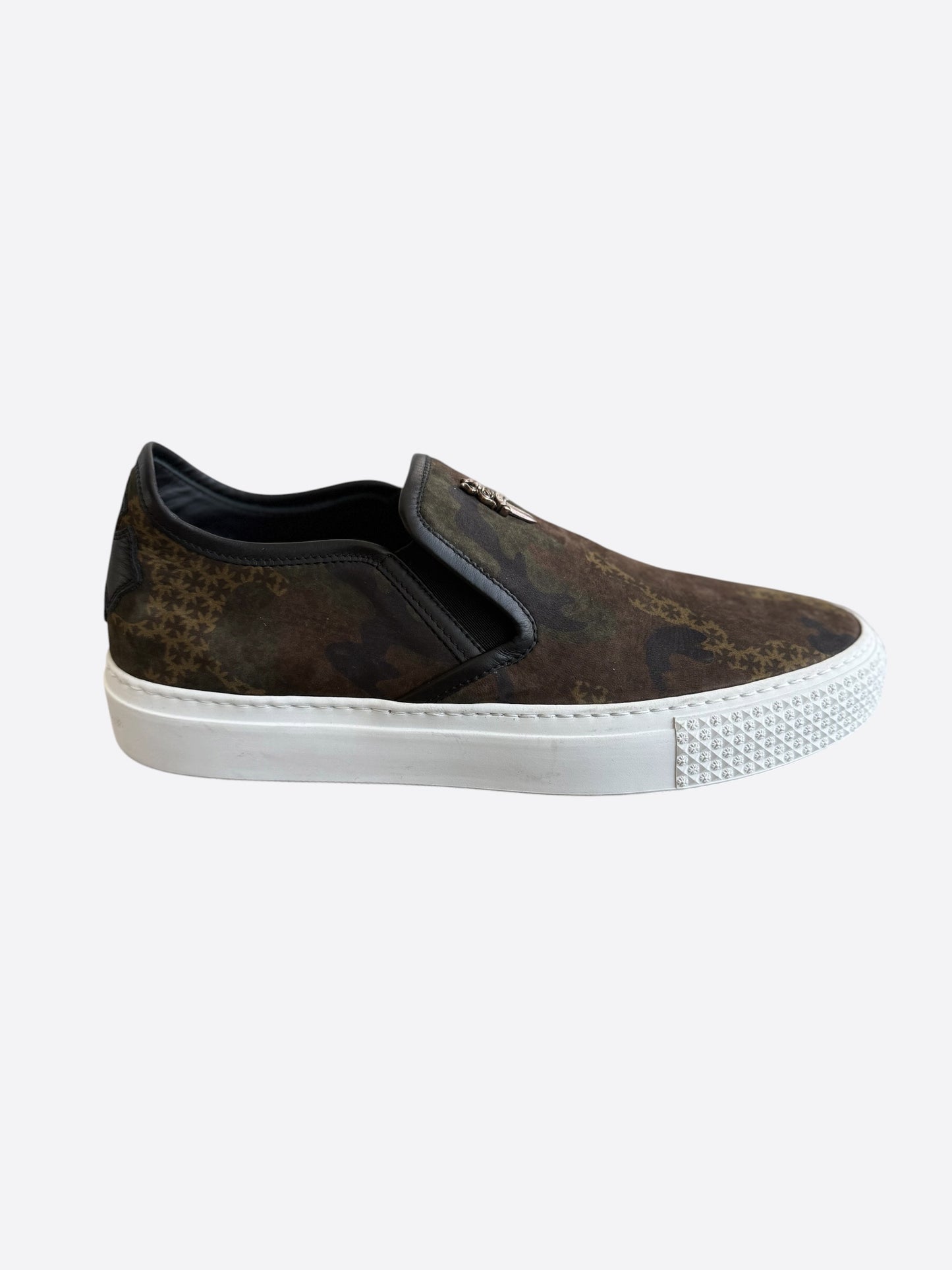 Chrome Hearts Green Camoufalge Dagger Slip On Sneakers