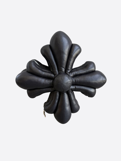 Chrome Hearts Black Leather Maltese Cross Pillow