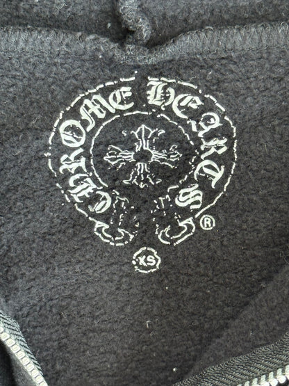 Chrome Hearts Black & Red Dagger Logo Zip Up Hoodie