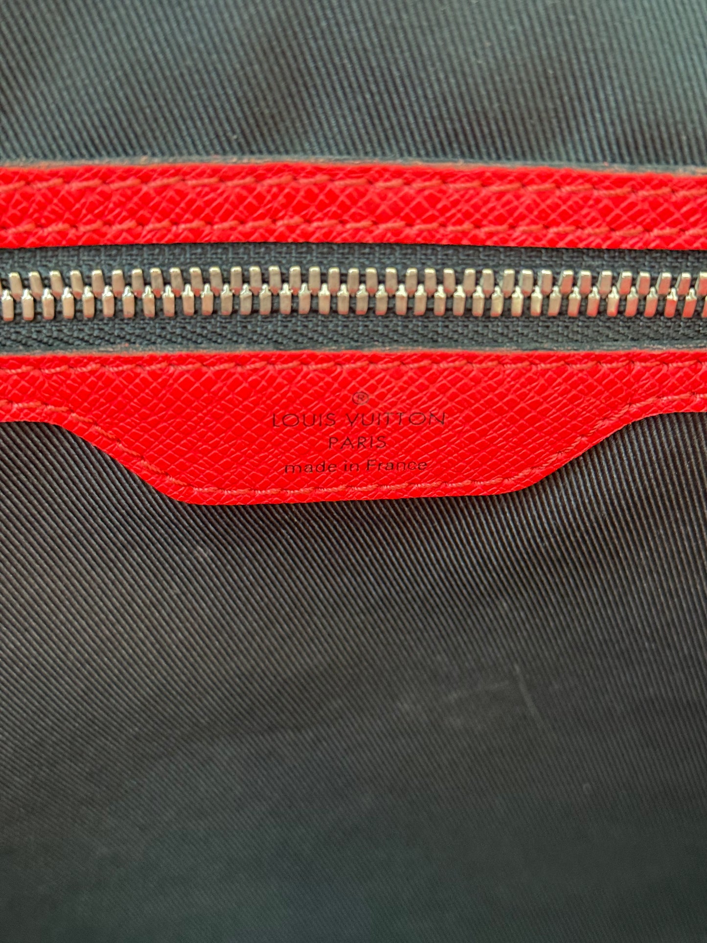 Louis Vuitton Red Taigarama Monogram Keepall 50
